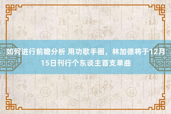 如何进行前瞻分析 用功歌手圈，林加德将于12月15日刊行个东谈主首支单曲