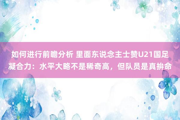 如何进行前瞻分析 里面东说念主士赞U21国足凝合力：水平大略不是稀奇高，但队员是真拚命